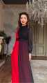 Party wear trending dress 2024 new arrivals long double-colour maxi, dress designs.DP-201R. 