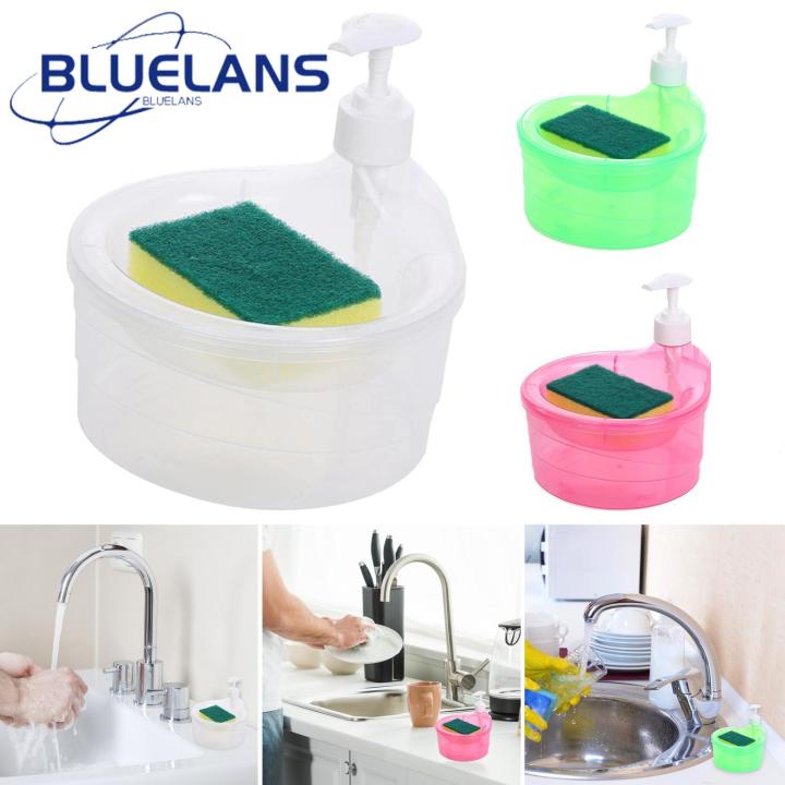 Soap Dispenser for Kitchen Convenient Soap Dispenser with Sponge Holder No Dripping Large Capacity Home Supplies Money-saving Soap Dispenser