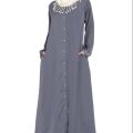 GREY PLAIN NIDA ABAYA. 