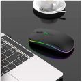 HP W10 Wireless RGB Bluetooth, Wireless, Rechargeable Slim Mouse - LED Backlit 2 In 1 Wireless Mouse RGB Rechargeable Mouse Wireless Computer Silent Ergonomic Gaming Mouse For Laptop Xbox Window /7/8/10, IOS, Android Mobile phone, PC, Tablet Dvr Xvr Nvr. 