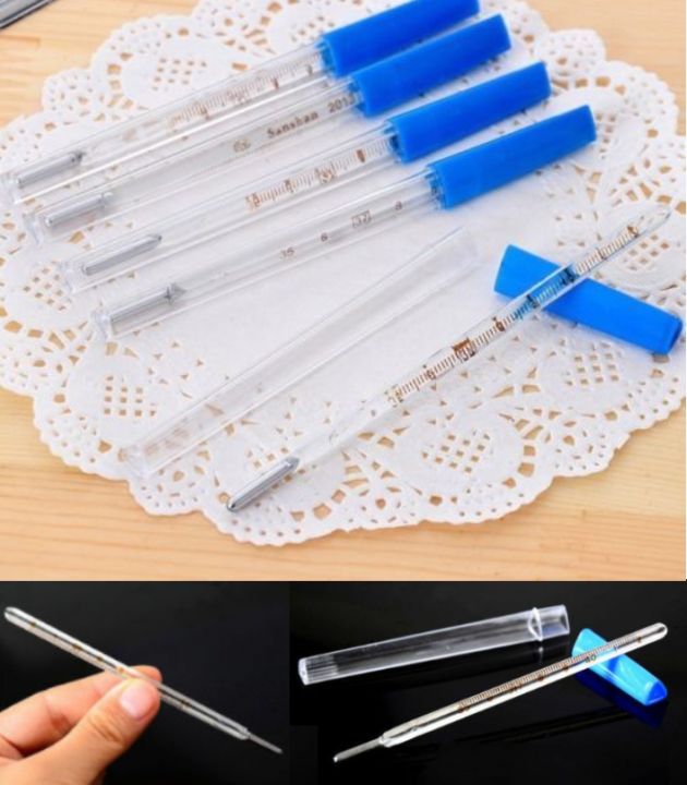 Triangular glass mercurya thermometer medical house