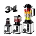 Bardefu Durable German Powerful Blender 3in1 9500w Power Full Motor 25L Large Capacity Unbreakable Jug 1000ml+700ml Chopper Multifunctional Blender for Smoothie Milkshake Ice Maker Crusher Electric Grain Grinder 15 Rotating Speeds Vintage Juicer |SILVER|. 