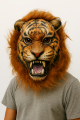 Assorted Tiger 3D Face Mask with Mane – Random Jungle Animal Costume Mask for Halloween, Cosplay, Parties & Pranks. 