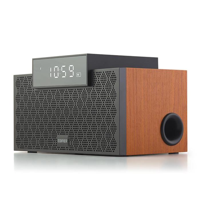 EDIFIER MP260 Bluetooth Speaker Bluetooth 5.0 Wooden Soundbar Portable Speakers Alarm Clock Sound Box Subwoofer Wireless
