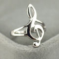 Fashion Silver Color Music Note Treble Clef Ring Jewelry Gift. 