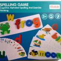 Spelling Words (28 Flash Cards and 52 Wooden Alphabet Letters) Spelling Learning Game – English Words Exercise Wooden Craft Matching Shape Letter Games Montessori Preschool STEM Educational Gift Toys For Kids Early Educational Toys. 