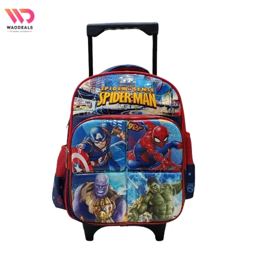 🕷️ Spider Man 14-Inch 3D Trolley Backpack For Kids | Premium Cartoon ...