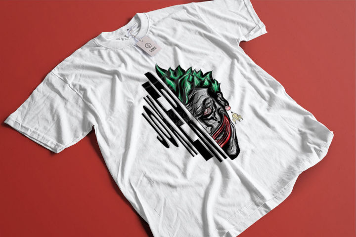 Half Face of Joker Printed T-Shirt