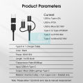 Doomhot 5 In 1 Multi Charging Cable 60W Fast Charging Cable Multi Charger Cable Multiple USB Cable Universal Charging Cord Adapter with USB Type-C Lightning Micro USB. 