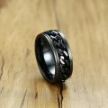Modyle 2023 New Fashion Black Chain Wedding Ring for Men Punk Vintage Stainless Steel Finger Jewelry Male Rotating Chain Ring. 
