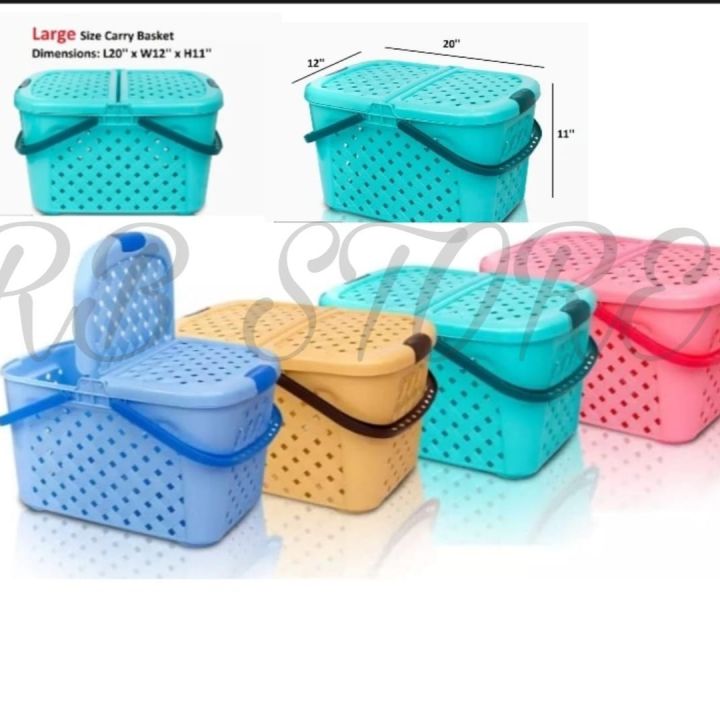 Plastic Mighty basket / baby basket / Storage basket with Lid large size