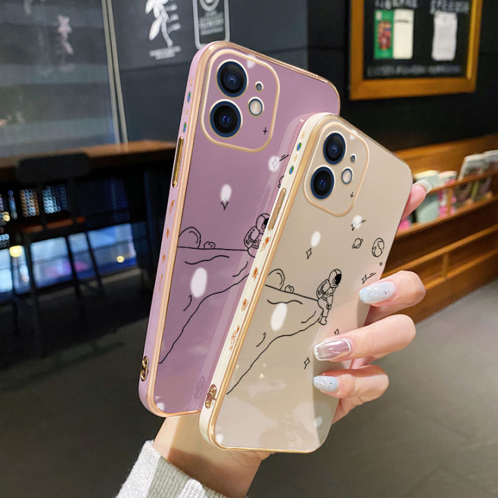 JIUMOO%20For%20Realme%20C12%20Case%20Thin%20Side%20Edge%20Square%20New%20Design%20Phone%20Cases%20Plating%20Pattern%20Simple%20Line%20Astronaut%20Casing%20Full%20Back%20Cover%20Camera%20Protection%20Shockproof%20Softcase%20-%20Image%204