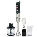 Hand Blender 3 in 1 Set Electric with Whisk & Chopper Plus Bowl & Beaker Plus Turbo | Great for Soup Sauces & Baby Food | | Black & Stainless Steel Blenders for Kitchen Low Noise Hand Blender Easy to Clean Stick Blender Blends, Purees, Crushes Iceb3 in 1. 