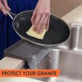 Multifunctional Sink Protector Easy-clean Stainless Steel Splash Guard Granite Silicone Edge Protector for Kitchen Bathroom. 