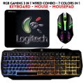 RGB Gaming Keyboard & Mouse & Headphone & Mousepad & Headphone Stand 5 in 1 Wired Combo - 7 RGB Colors In Combo - 5 Product USB Wired RGB Pack For Gaming - Compatible With PC & Laptop - Black. 