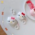 Cute Hello Kitty Apple Airpods 1/2 Case Silicone Wireless Earphone Soft Case Protective Case for I9 I11 Airpods 1&2 (just a case). 