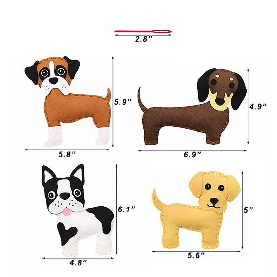 Animals Craft Kit - Kids Sewing Kit Felt Craft Kits,Doll Ornaments, Kids Craft And Sew Set, Learn To Sew Kits For Kids Ages 8-12
