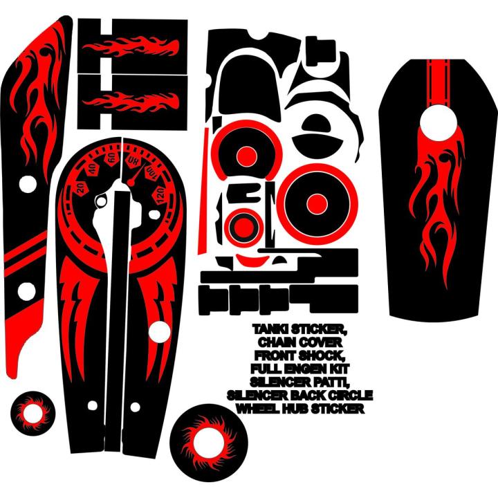 honda%20125%20cc%20full%20bike%20protection%20stickers%20in%20matt%20black%20multicolor%20with%20wheel%20hub%20sticker%20-%20Image%202