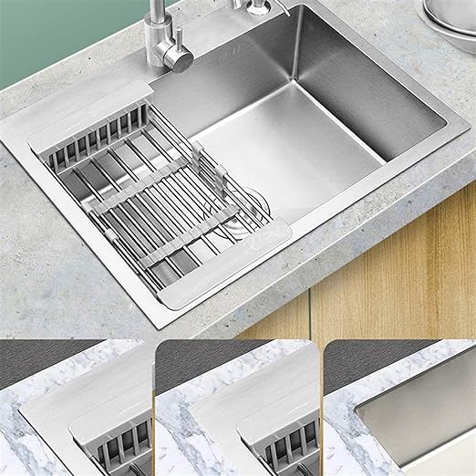 SA Kitchen Sink Single Bowl Handmade Stainless Steel KitchenBar Silver  Sink (60 * 45)