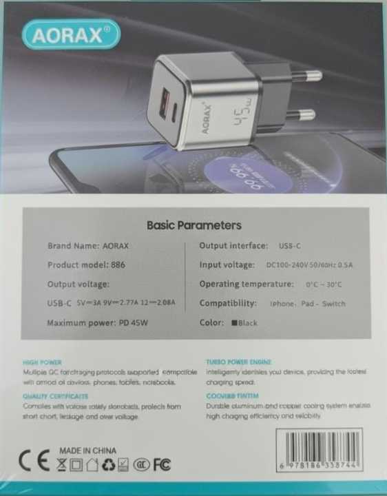ORIGINAL%2045W%20PD%20Super%20Fast%20Charger%20with%20Type-C%20Cable%20%20AORAX%20%7C%20Universal%20Adapter%20for%20iPhone,%20Google%20Pixel%20,%20Samsung,%20Vivo,%20Oppo,%20Infinix,%20Realme,%20Xiaomi,%20&%20All%20Android%20and%20Apple%20Phones%20-%20Image%207