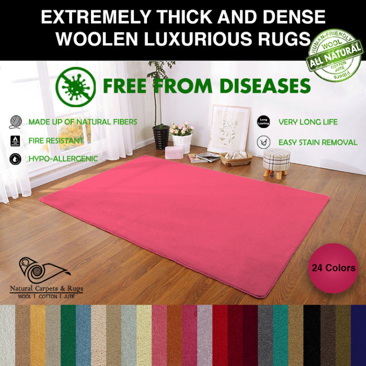 Natural Woolen Carpets and Rugs made of pure Wool for Living Room Rug, Dimension 3'3'' x 5' / 4'4'' x 6' / 6'6'' x 9'