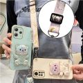 Quicksand Bear Holder Lanyard Phone Case For Xiaomi Redmi 12 Note 12s 12 Pro Plus 4G 5G 12C Strap Stand Cover. 