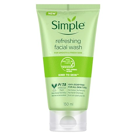 Simple Kind to Skin Refreshing Facial Wash Gel ,150 ml (5 Ounce)