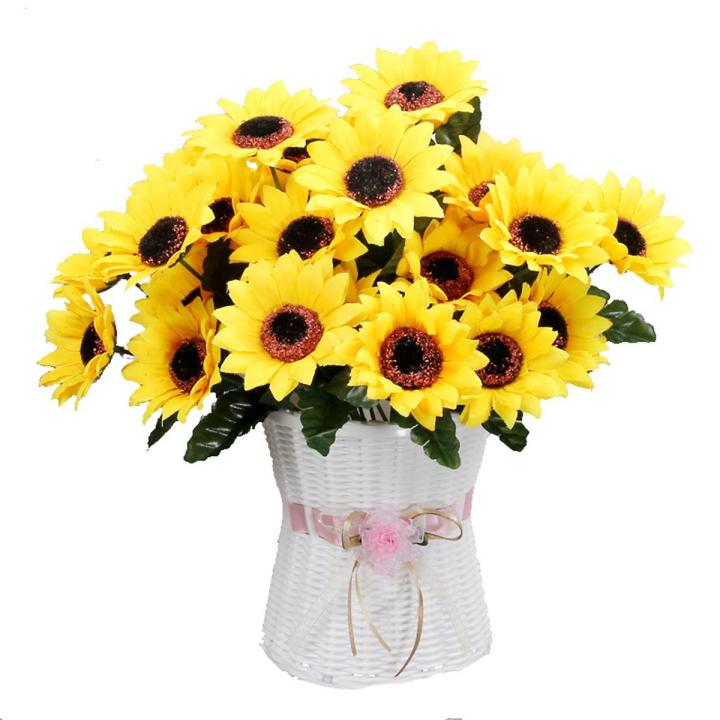 Premium Quality -Sunflower Bunch Artificial Flowers Floral Decor For Home and Office Decorations Sun Flower-Yellow