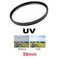 Lens Glass Protect Filter UV 58mm Use For Canon 75-300, 55-250, & more 58mm Lenses 85mm 1.8 50mm 1.4 USM. 