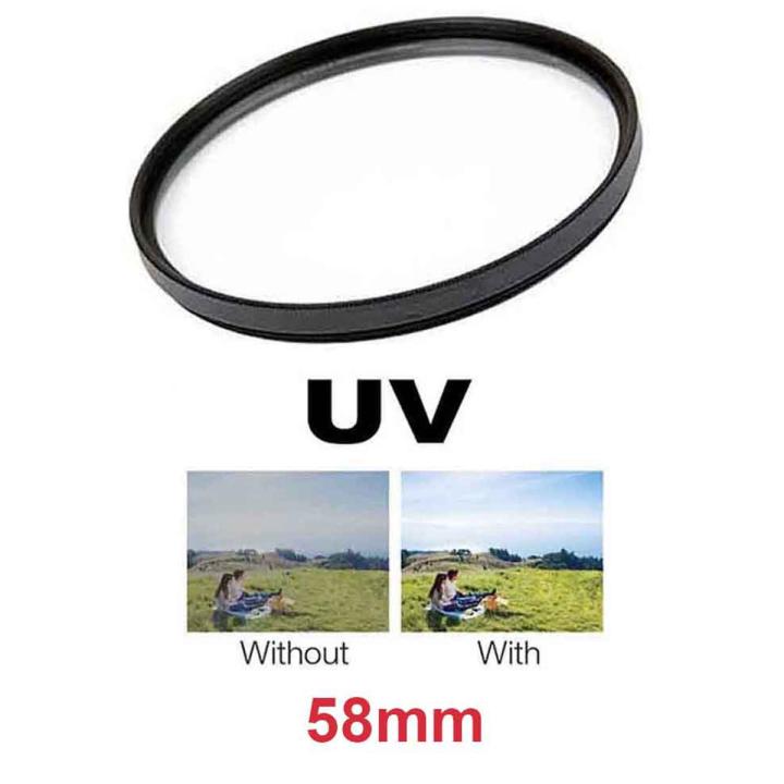 Lens Glass Protect Filter UV 58mm Use For Canon 75-300, 55-250, & more 58mm Lenses 85mm 1.8 50mm 1.4 USM