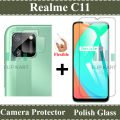 Realme C11 Glass Protector Tempered Glass Screen Protection Polish Glass + Back Camera 9H Gorilla Flexible Protector For Realme C11. 