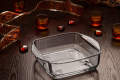 Senobar Medium Square Baking Dish Clear Glass Serving Bowl Soup Bowl Pizza Baking Dish 7.5 Inches. 