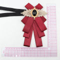 Woman Big Bowtie Fashion Pretty Ribbon Solid Color Butterfly Bowknot Bow Tie Polyester Cravat Pin Lapel. 