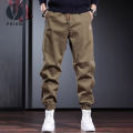 Men Cargo Pants Pockets Drawstring Elastic Waist Ankle-banded Expandable Button Leg Streetwear Loose Solid Color Joggers Outdoor Long Trousers. 