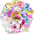 10 Pcs/Pack Unicorn Series Children's Cartoon Waterproof Stickers for Laptop TV Fridge Skateboard Guitar Car. 