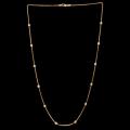 Women Gold Bead Chain Necklace, Solid Gold Chain Necklace, Unique Gold Chain Necklace, Gold Chain Beaded Necklace For Women & Girls. 