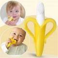 Banana Teether for babies teething toothbrush silicon rubber teether in two colors(without box). 