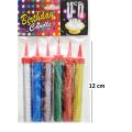 Pack of 6 Birthday Candle Sparklers | Multi Color Sparklers Candles | Cake Topper | 12 Cm Small. 
