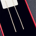 Elegant Jewelry Fashion Women Noble Tassels Silver Plated Long Hook Dangle Chain Earrings. 