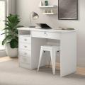 Home Office Desk, Study Table, Writting Desk with 5 Drawers, Living Room Bedroom furniture ,Multispacer White, 43.03'' Desk. 