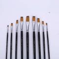 Bomega Flat Artist Paint Brush Set Of 9 Black B 801. 