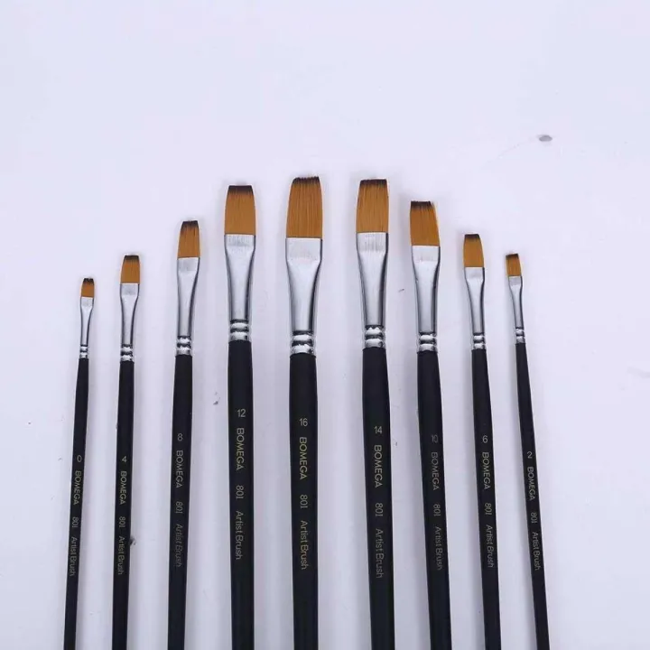 Bomega%20Flat%20Artist%20Paint%20Brush%20Set%20Of%209%20Black%20B%20801%20-%20Image%203