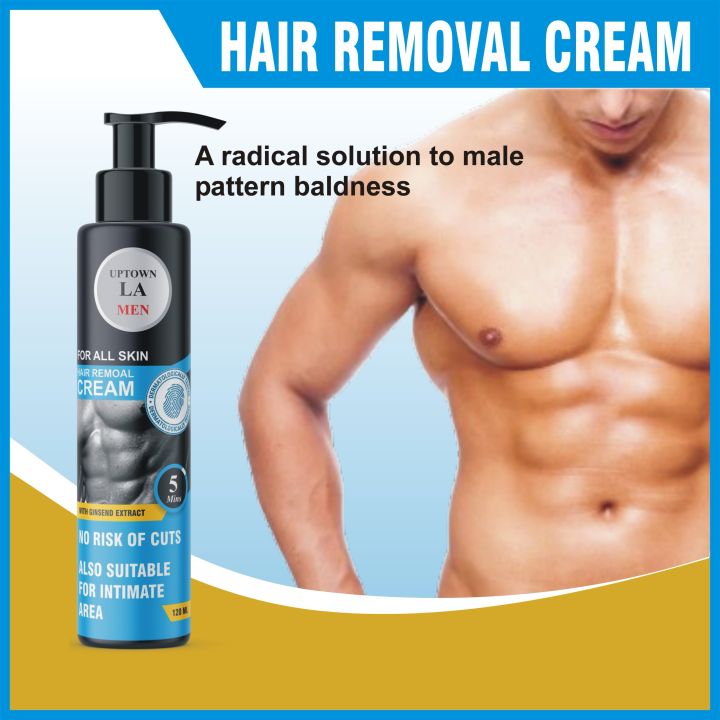 Uptown LA for Men  Hair Removal Cream - Advanced 120ml Formula for Effortless and Effective Grooming with shea butter