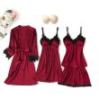 Women Hot Laced Short Nighty Set For Women And Girls Padded Stretchable Lingerie Sexy Sleepwear For Ladies Premium Silk Fabric. 