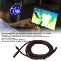 Chat Link Cable, Chat Adapter Cable Braiding Wire Stretchable 6.9ft Long Lightweight for Live Streaming for PC for HD60 S+ for HD60 X. 