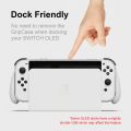 Skull & Co. Grip Case Nintendo Switch OLED Dockable Transparent Protective Cover Case with Replaceable Grips [No Carrying Case]. 