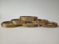 24 pieces / 2 Dozen Plain Golden & Silver Glass Bangles in Size( Do, Sawa Do, Dhai). 