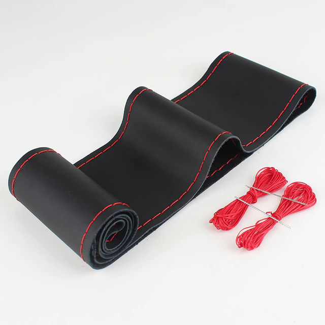 Car Steering Wheel Cover Fashion Sport Hand Stitches Soft Anti slip _ Car steering cover With Theard