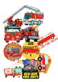 Pack of 10 - Fire Truck Stickers - 3 inch x 2 inch. 