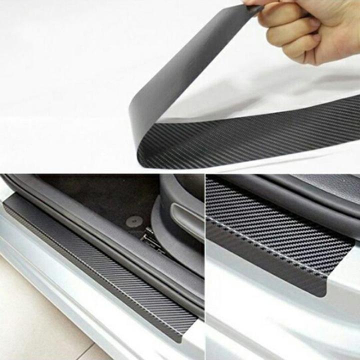 4PCS 60cm x 6.7cm Car Stickers Universal Anti Scratch Carbon Fiber